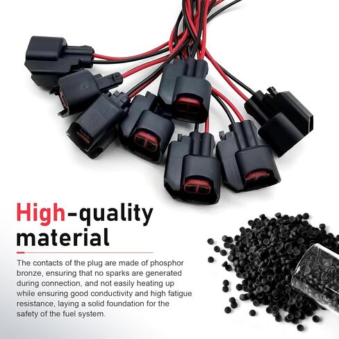 WZP 8 PCS Fuel Injector Connector Pigtail, Waterproof and Flame-retardant Fuel Injector Connector Wiring Harness, Replace for 5013995AA 5161919AA, Compatible with Dodge Ford Chevy in Saudi Arabia