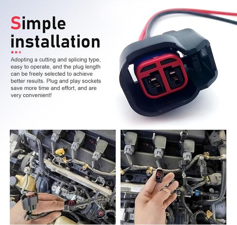 WZP 8 PCS Fuel Injector Connector Pigtail, Waterproof and Flame-retardant Fuel Injector Connector Wiring Harness, Replace for 5013995AA 5161919AA, Compatible with Dodge Ford Chevy in Saudi Arabia
