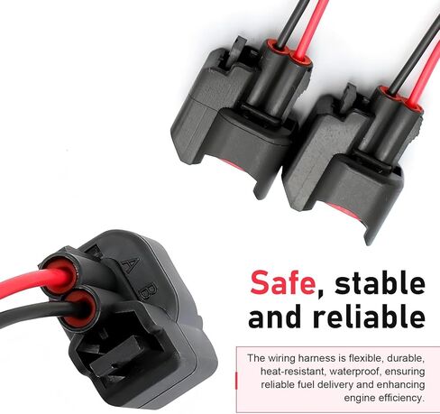 WZP 8 PCS Fuel Injector Connector Pigtail, Waterproof and Flame-retardant Fuel Injector Connector Wiring Harness, Replace for 5013995AA 5161919AA, Compatible with Dodge Ford Chevy in Saudi Arabia
