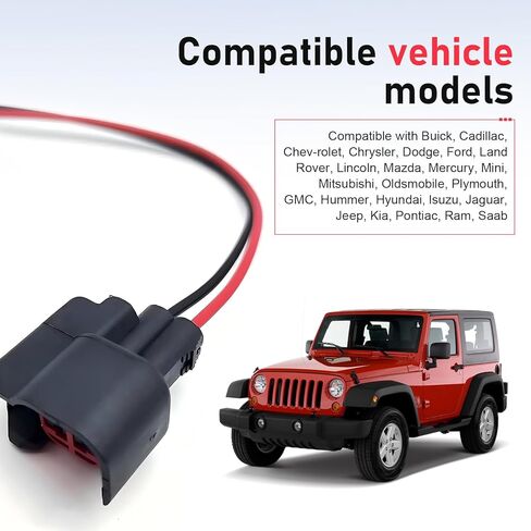 WZP 8 PCS Fuel Injector Connector Pigtail, Waterproof and Flame-retardant Fuel Injector Connector Wiring Harness, Replace for 5013995AA 5161919AA, Compatible with Dodge Ford Chevy in Saudi Arabia