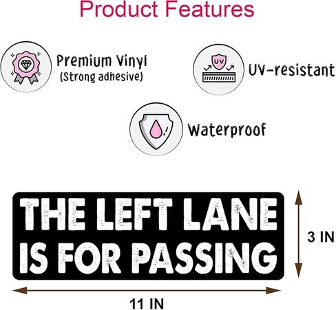 11 × 3 بوصة (3 قطع) - الممر الأيسر مخصص لتمرير ملصق ممتص الصدمات - الممر الأيسر مخصص لتمرير الملصق - ملصق مضحك in Kuwait