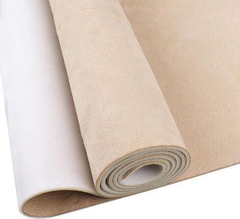Suede Headliner Fabric 96" x 60" Headliner Material with 1/9" Foam Backing, Automotive Interior Replacement Upholstery Material for Car, Truck, SUV, RV, Boat & Home DIY Roof Repair (Beige) in Saudi Arabia