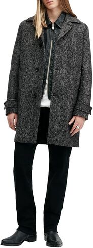 AllSaints Men's fincher Coat, Brown in Saudi Arabia
