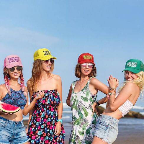 6 Pcs Girls Trip Trucker Hats Bachelorette Party Gifts Girl Weekend Baseball Caps for Wedding Bridal Bridesmaids Women Friendship Summer Beach Party Favors Vacation Travel Multicolor in Saudi Arabia