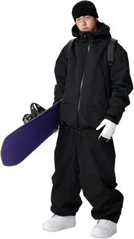 Mens Ski Jacket and Pant Set Womens Snow Jacket Baggy Ski Suit Waterproof Insulated Snowboard Winter Outdoor in Saudi Arabia