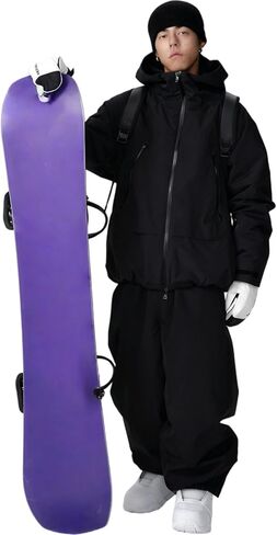 Mens Ski Jacket and Pant Set Womens Snow Jacket Baggy Ski Suit Waterproof Insulated Snowboard Winter Outdoor in Saudi Arabia