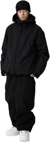 Mens Ski Jacket and Pant Set Womens Snow Jacket Baggy Ski Suit Waterproof Insulated Snowboard Winter Outdoor in Saudi Arabia