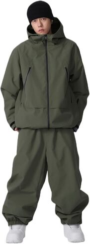 Mens Ski Jacket and Pant Set Womens Snow Jacket Baggy Ski Suit Waterproof Insulated Snowboard Winter Outdoor in Saudi Arabia