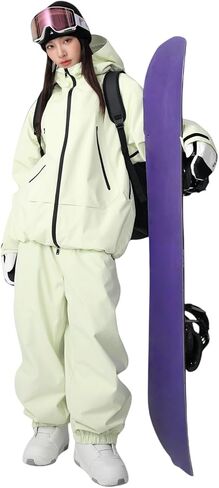 Mens Ski Jacket and Pant Set Womens Snow Jacket Baggy Ski Suit Waterproof Insulated Snowboard Winter Outdoor in Saudi Arabia