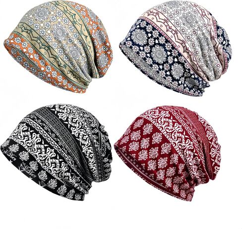 Women's Slouchy Beanie Hat Chemo Caps Cancer Headwear Hats Turban Baggy Sleeping Cap Boho Hats in Saudi Arabia