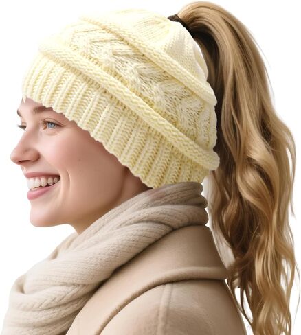 PFFY Beanie Hat for Women Winter Warm Knit Beanies Hats Skull Cap in Saudi Arabia