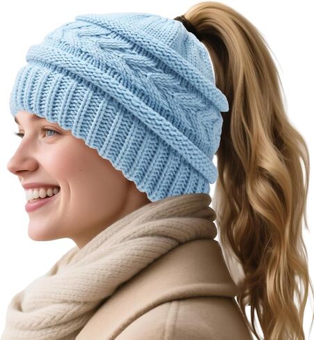 PFFY Beanie Hat for Women Winter Warm Knit Beanies Hats Skull Cap in Saudi Arabia