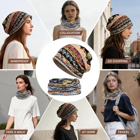 Women's Slouchy Beanie Hat Chemo Caps Cancer Headwear Hats Turban Baggy Sleeping Cap Boho Hats in Saudi Arabia