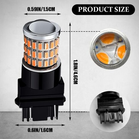قطعتان من مصابيح LED 3157، لمبة إشارة الانعطاف LED، فائقة السطوع 3156 4157 3757 ضوء إشارة الانعطاف، ضوء إشارة الانعطاف الأمامي والخلفي للسيارة، ضوء الفرامل الجانبي لوقوف السيارات لمعظم السيارات (أصفر) in Kuwait
