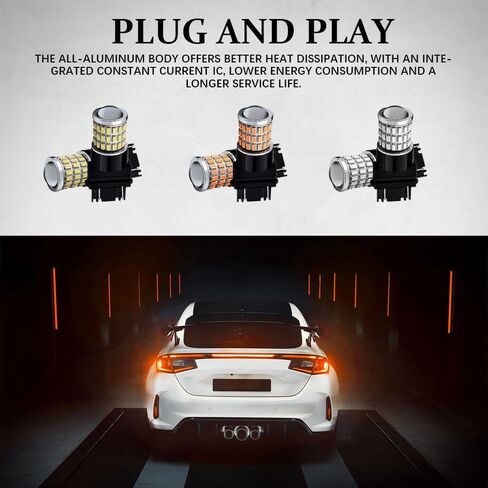 قطعتان من مصابيح LED 3157، لمبة إشارة الانعطاف LED، فائقة السطوع 3156 4157 3757 ضوء إشارة الانعطاف، ضوء إشارة الانعطاف الأمامي والخلفي للسيارة، ضوء الفرامل الجانبي لوقوف السيارات لمعظم السيارات (أصفر) in Kuwait