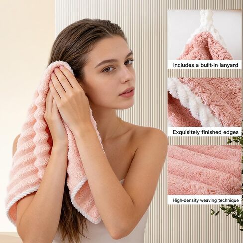 Women's Robes,Pink Robes for Women,Wearable Bath Towel Coral Soft Fleece Bathtub with Pocket Shower Dress and 1Coral Fleece Towel in Saudi Arabia