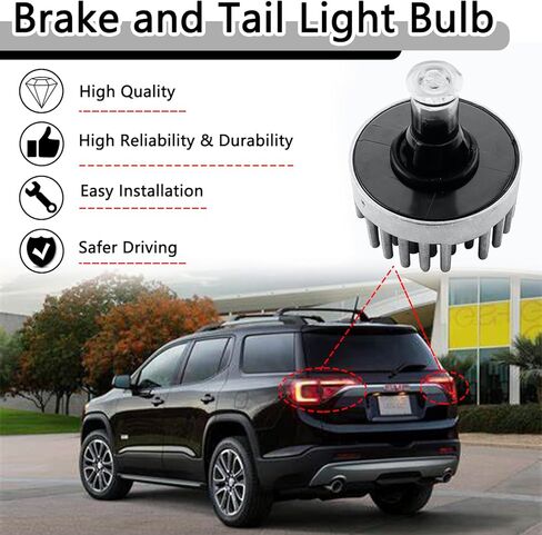 13582912 لمبة ضوء الفرامل والذيل متوافقة مع GMC Acadia 2013-2016 Acadia SLE Limited 2017 استبدال لمبة ضوء الفرامل الخلفية # 19433735 لمبة أضواء الذيل in Kuwait