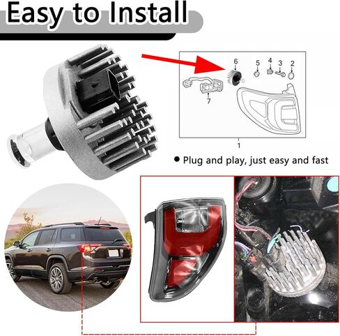 13582912 لمبة ضوء الفرامل والذيل متوافقة مع GMC Acadia 2013-2016 Acadia SLE Limited 2017 استبدال لمبة ضوء الفرامل الخلفية # 19433735 لمبة أضواء الذيل in Kuwait