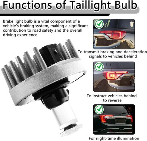 13582912 لمبة ضوء الفرامل والذيل متوافقة مع GMC Acadia 2013-2016 Acadia SLE Limited 2017 استبدال لمبة ضوء الفرامل الخلفية # 19433735 لمبة أضواء الذيل in Kuwait