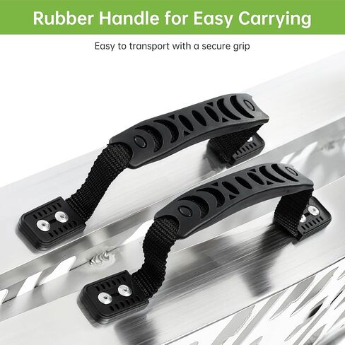7.5 FT Aluminum Folding Loading Ramps, 3000lb Capacity Truck Ramps for ATV/UTV, Motorcycle, Lawn Mower, Golf Carts, Dirt Bike, with Adjustable Height Support Rods and Rubber Handles, 2PC Set in Saudi Arabia