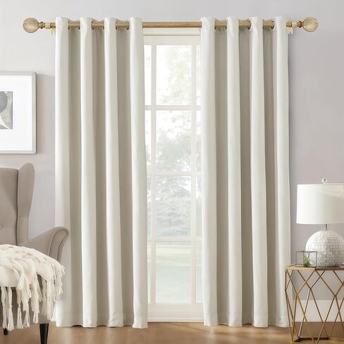 قضبان ستارة خشبية بوهو للنوافذ من 48 إلى 84 بوصة، قضيب ستارة ريفي قابل للتعديل مقاس 1 بوصة مع تشطيبات من الحبوب الخشبية المقلدة، قضبان ستائر مزخرفة شديدة التحمل للمزرعة، 36-88 بوصة، خشب مقاوم للطقس in Kuwait