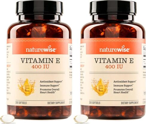 كبسولات هلامية من NatureWise فيتامين E 400 IU (180 مجم DL-Alpha) - خالية من الألبان والغلوتين والصويا، مكمل غذائي غني بمضادات الأكسدة للبشرة والقلب ودعم صحة المناعة - كمية تكفي لمدة شهرين، 60 قطعة in Saudi Arabia