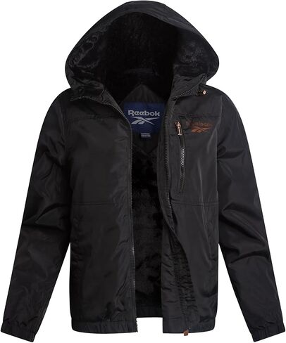 Reebok Womens Rain Coat - Midweight Wind Water Resistant Sherpa Lined Full Zip Up Womens Rain Jacket with Hood and Pockets in Saudi Arabia