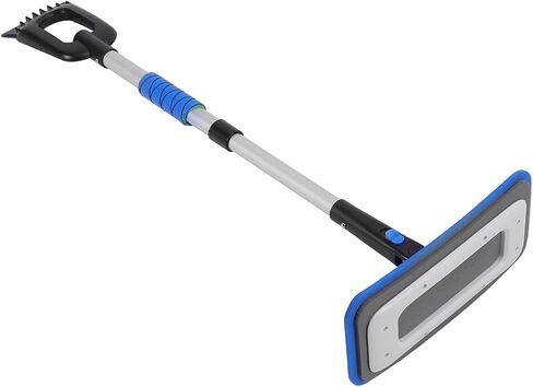Tissting Snow Broom Ice مكشطة 31 × 15 × 90 سم تلسكوبي مكنسة الثلج أداة إزالة الجليد القابلة للتمديد للنافذة والزجاج الأمامي (أزرق) in Kuwait