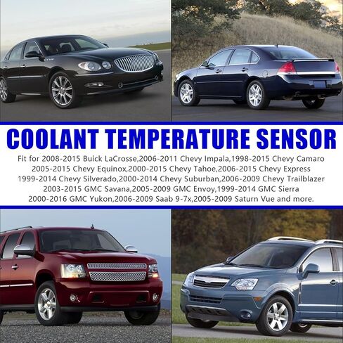 Engine Coolant Temperature Sensor and Pigtail Connector for Buick Lacrosse, Chevy Camaro Impala Silverado Express Equinox Suburban Tahoe,Saab 9-7x,GMC Sierra Yukon，Saturn Vue and More in Saudi Arabia