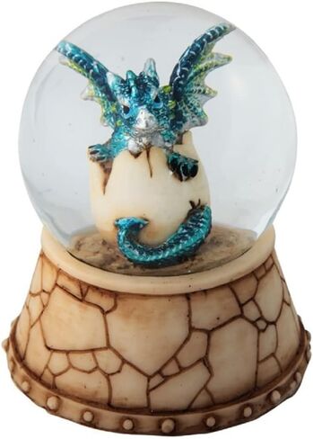 ICE ARMOR 3.75" H Blue Dragon Baby Hatchling in Egg Snow Globe Statue Fantasy Decoration Figurine in Saudi Arabia