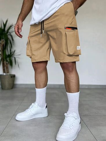 Men's Casual Shorts, Quick-Dry Workwear Style with Pockets, Machine Washable for Streetwear & Outdoor in Saudi Arabia