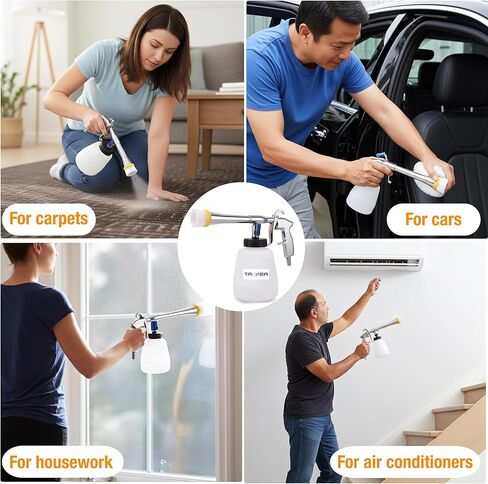 مسدس تنظيف السيارة تورنيدو الفاخر، 6-9.2 P مسدس نفخ الهواء عالي الضغط مع مجموعتين من رؤوس الفوهة وزجاجة سائلة 1 لتر، مسدس تنظيف دوامي، يزيل الأوساخ والغبار بسرعة من السطح، يعمل مع ضاغط الهواء in Kuwait