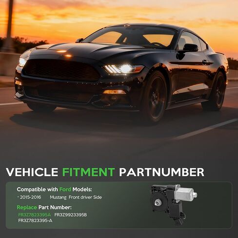 محرك نافذة الطاقة متوافق مع Ford Mustang 2015 2016 2017 2018 2019 2020، استبدال محركات النافذة اليسرى للسائق الأمامي # FR3Z7823395A in Kuwait