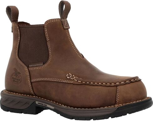 حذاء عمل Georgia Boot Athens 360 Moc-Toe Chelsea مقاوم للماء من مادة النانو المركبة عند أصابع القدم in Saudi Arabia