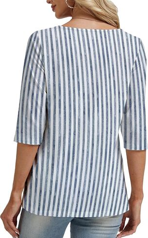 Womens 3/4 Sleeve Tops Asymmetrical Neck Summer Shirts Business Casual Blouses Fashion Clothes 2026 in Saudi Arabia