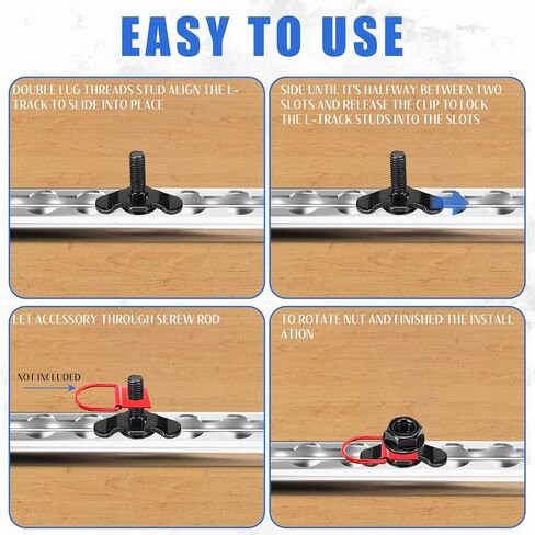 Frienda 12 Pcs L Track Double Stud Lug M8 x 30mm Tie Down Mounting Bolts for Heavy Duty Anchor Points Threaded Stud Fittings Accessories for Rv ATV Truck Bed Trailer Cargo Control Rails Black in Saudi Arabia