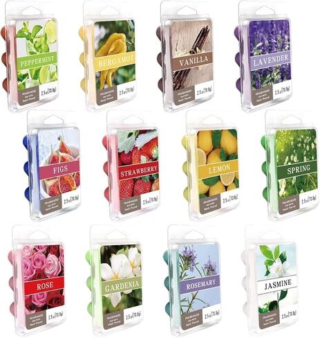 pliadvbu Scented Wax Melts Wax Heart for Scented Wax Warmer - 100% Soy Wax Melts - 12 Fragrances X 6 Heart in Kuwait