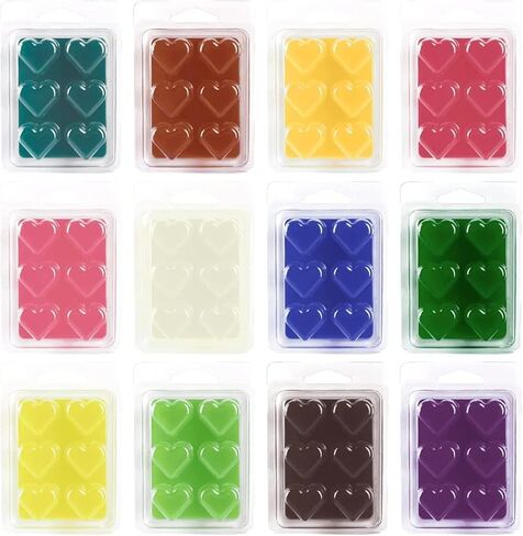 pliadvbu Scented Wax Melts Wax Heart for Scented Wax Warmer - 100% Soy Wax Melts - 12 Fragrances X 6 Heart in Kuwait