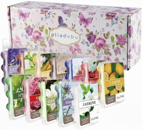 pliadvbu Scented Wax Melts Wax Heart for Scented Wax Warmer - 100% Soy Wax Melts - 12 Fragrances X 6 Heart in Kuwait