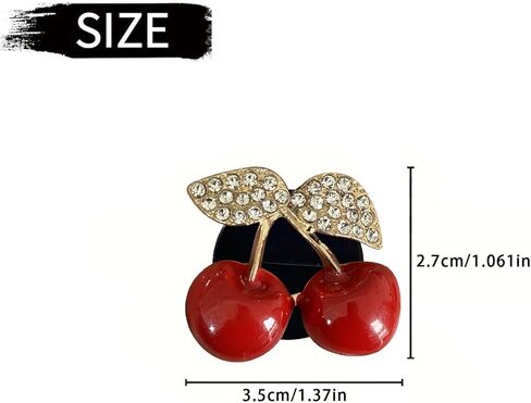 2Pcs Cherry Car Air Vent Freshener Perfume Clip, Rhinestone Air Outlet Fragrance Perfume Clip Freshener, Car Decor（Cherry Flavour） in Saudi Arabia