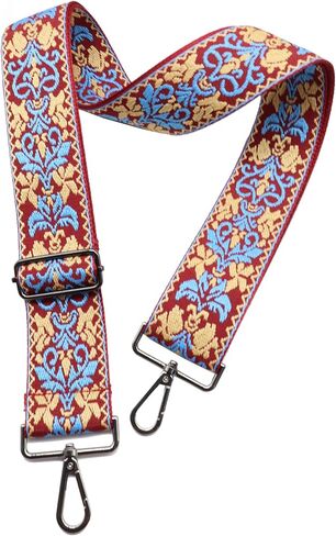 Crossbody Straps Gunmetal Hardware for Purses Purse Strap 2" Wide Shoulder Strap Adjustable Replacement,Retro JacSuard Embroidery for Shoulder Bags in Saudi Arabia