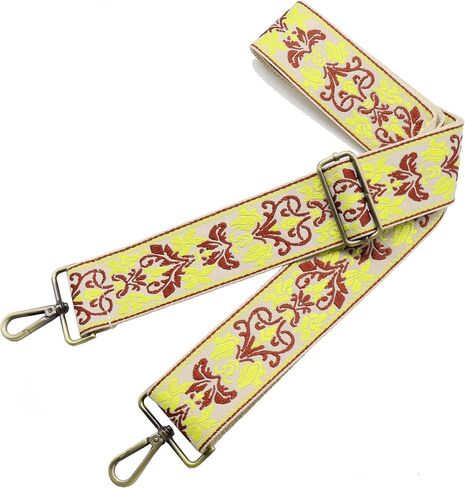 Crossbody Straps Gunmetal Hardware for Purses Purse Strap 2" Wide Shoulder Strap Adjustable Replacement,Retro JacSuard Embroidery for Shoulder Bags in Saudi Arabia