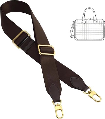 استبدال حزام محفظة كروس عريض لحقائب Lv Speedy20/25/30 Diane Boulogne، أشرطة كتف قماشية متعددة الإكسسوارات لحقيبة اليد النسائية، قابلة للتعديل العرض: 1.5 بوصة، الطول: 37.4-49.2 بوصة، بني in Kuwait