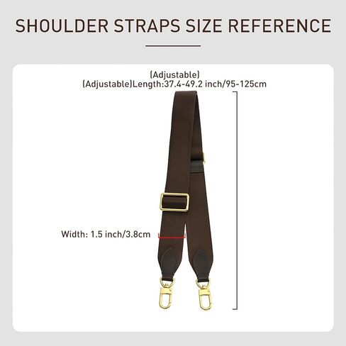 استبدال حزام محفظة كروس عريض لحقائب Lv Speedy20/25/30 Diane Boulogne، أشرطة كتف قماشية متعددة الإكسسوارات لحقيبة اليد النسائية، قابلة للتعديل العرض: 1.5 بوصة، الطول: 37.4-49.2 بوصة، بني in Kuwait