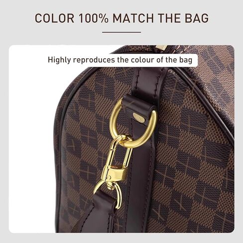 استبدال حزام محفظة كروس عريض لحقائب Lv Speedy20/25/30 Diane Boulogne، أشرطة كتف قماشية متعددة الإكسسوارات لحقيبة اليد النسائية، قابلة للتعديل العرض: 1.5 بوصة، الطول: 37.4-49.2 بوصة، بني in Kuwait