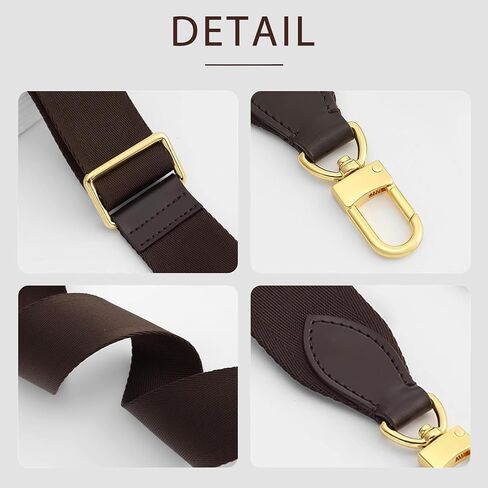 استبدال حزام محفظة كروس عريض لحقائب Lv Speedy20/25/30 Diane Boulogne، أشرطة كتف قماشية متعددة الإكسسوارات لحقيبة اليد النسائية، قابلة للتعديل العرض: 1.5 بوصة، الطول: 37.4-49.2 بوصة، بني in Kuwait