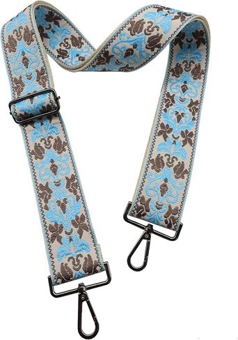 Crossbody Straps Gunmetal Hardware for Purses Purse Strap 2" Wide Shoulder Strap Adjustable Replacement,Retro JacSuard Embroidery for Shoulder Bags in Saudi Arabia