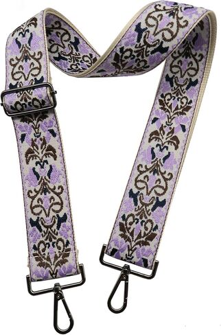 Crossbody Straps Gunmetal Hardware for Purses Purse Strap 2" Wide Shoulder Strap Adjustable Replacement,Retro JacSuard Embroidery for Shoulder Bags in Saudi Arabia