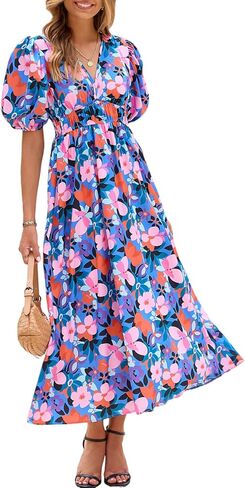 Women's Summer Floral Maxi Dress Spring Wedding Guest Dress 2026 in Kuwait