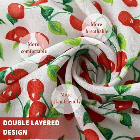 Bandana,Bandanas for Women,Red Bandana Scarf,21'' X 21'' Soft Comfort Fabric Cherry Bandanas in Kuwait